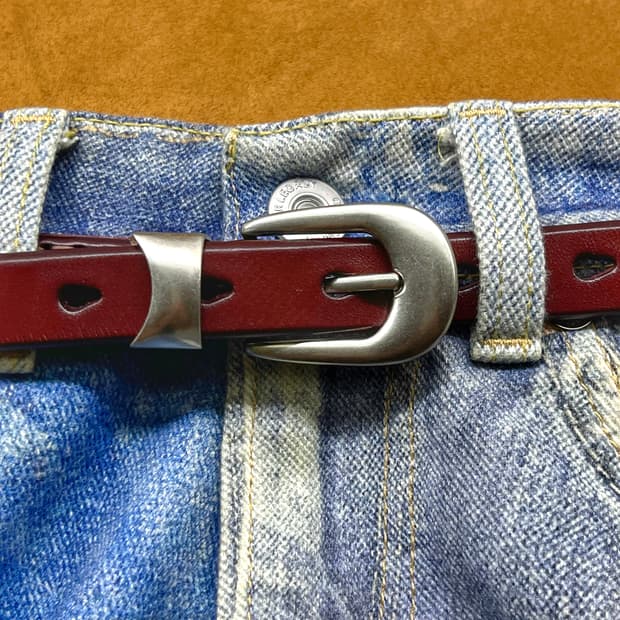 (재입고) 버건디 러스틱 소가죽벨트 아워레가시무드