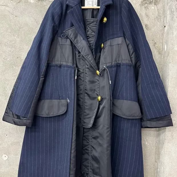 Sacai 사카이 18AW 콘트라스트 스트라이프 코트