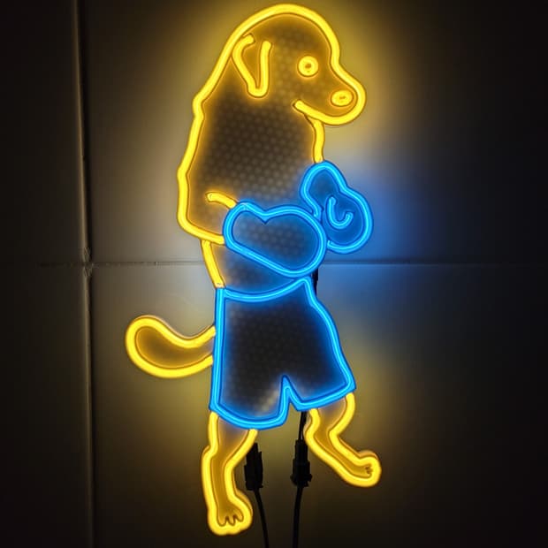 네온사인 강아지 복싱 복서 led 램프 무드등 조명