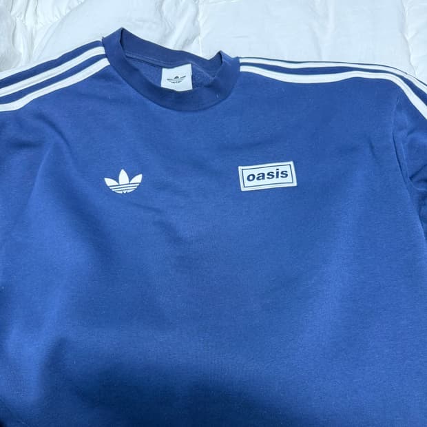 아디다스 x 오아시스 투어 오버사이즈 크루 나이트 인디고 - KR 사이즈