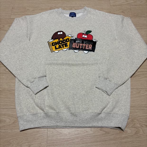 애플버터스토어 x 초콜렛 지져스 팝업 한정 스웻셔츠 애쉬그레이 XL