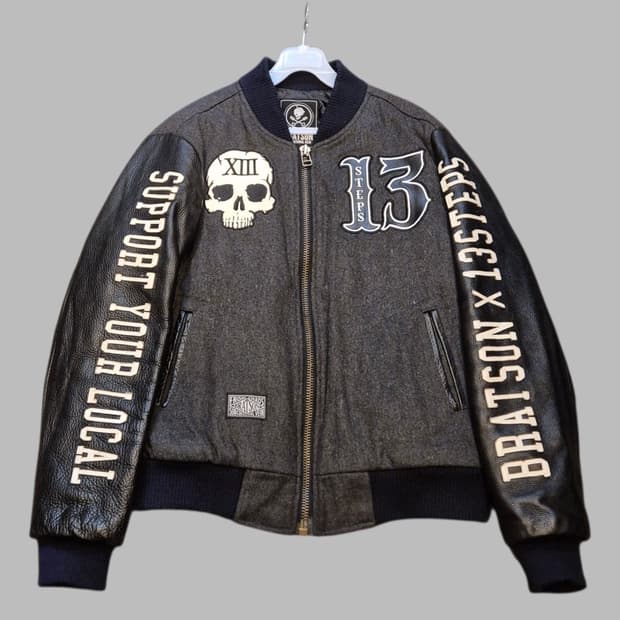 (M)BRATSON 울&레더  스타디움자켓 