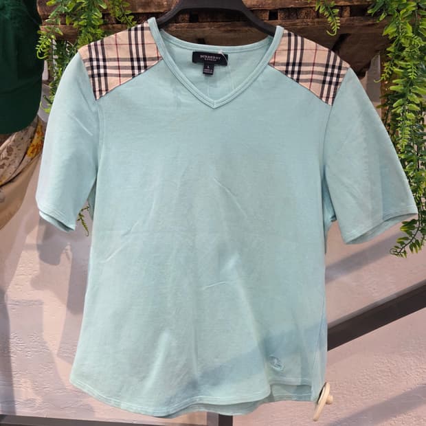 Burberry 버버리 민트 노바체크 반팔티