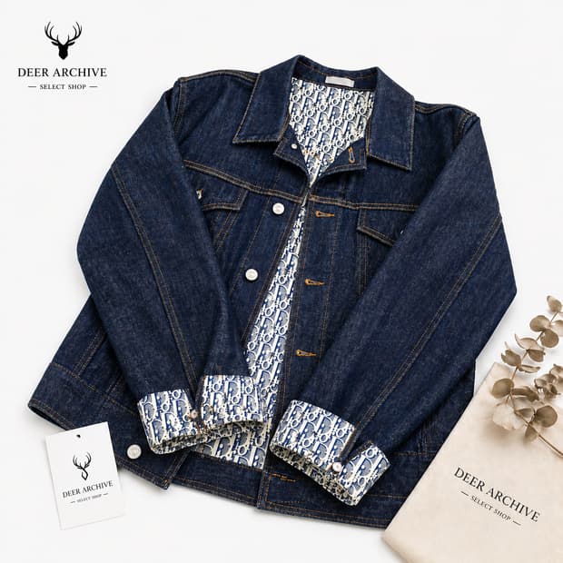 [ 56사이즈 ] 디올 오블리크 데님 자켓