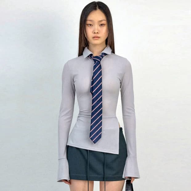 스컬프터(sculptor) 버튼 다운 벨소매 티셔츠 55 새상품