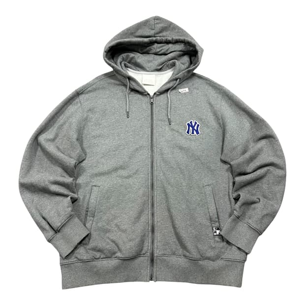 ✨ (바배) MLB 뉴욕양키즈 그레이 약기모 후드 집업