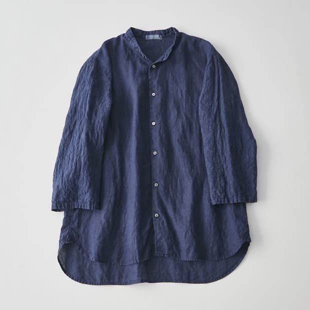 Nestrobe confect 헴프 인디고 다이 셔츠 