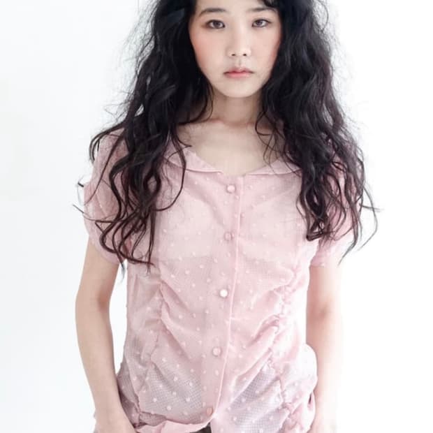 샵페어리 seethrough dot pure blouse
