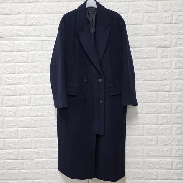 택포_ 베네통 네이비 더블 롱코트 M