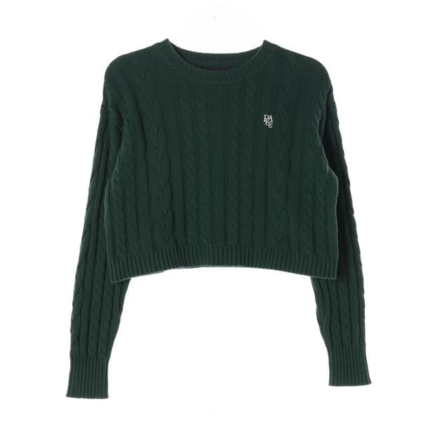 PLAC 케이블 크롭 니트