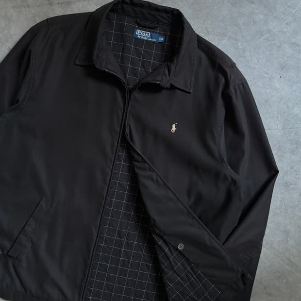 Polo 폴로 랄프로렌 블랙컬러 폴리쉘 헤링턴 자켓 