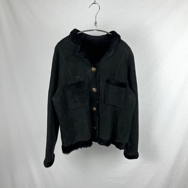 Vintage 양가죽 퍼 스웨이드 셔츠자켓