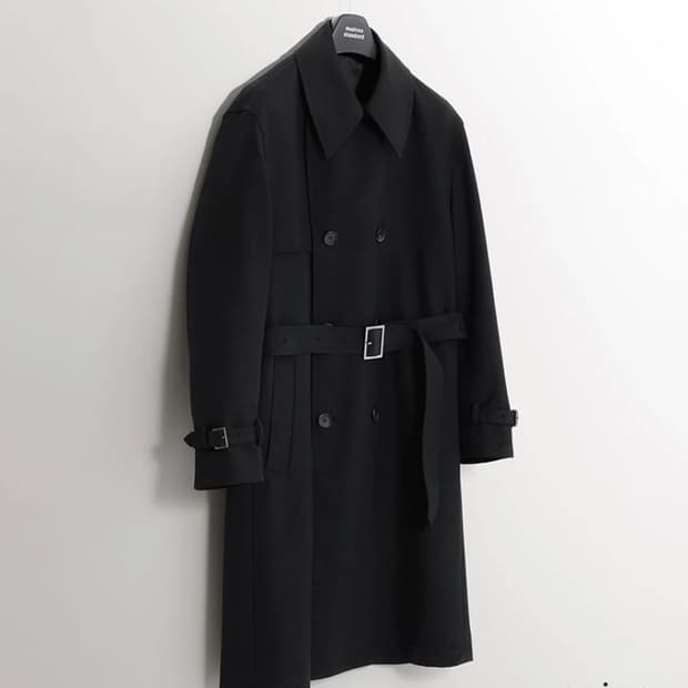 무신사 스탠다드 울 블렌드 오버사이즈 트렌치 코트 [블랙] M