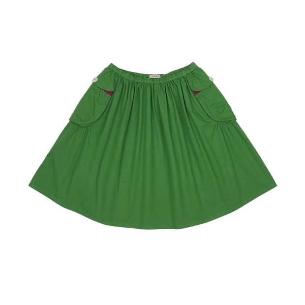 코이세이오 BIG POCKET SHIRRING SKIRT 그린