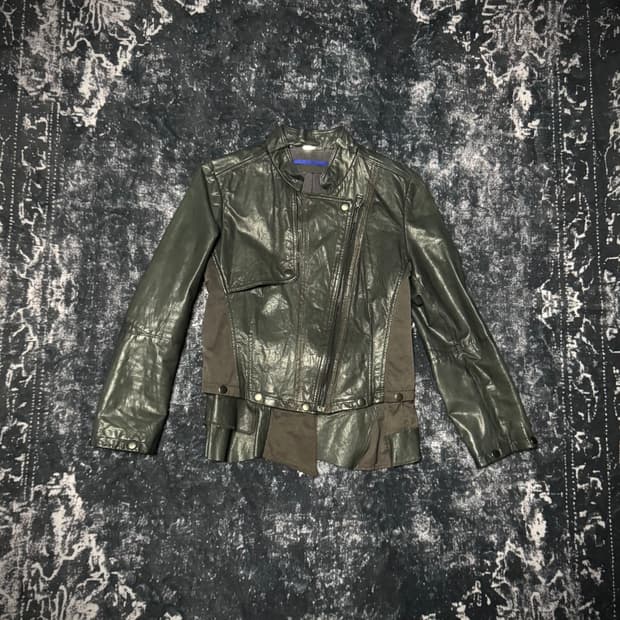 rough green cross leather jacket