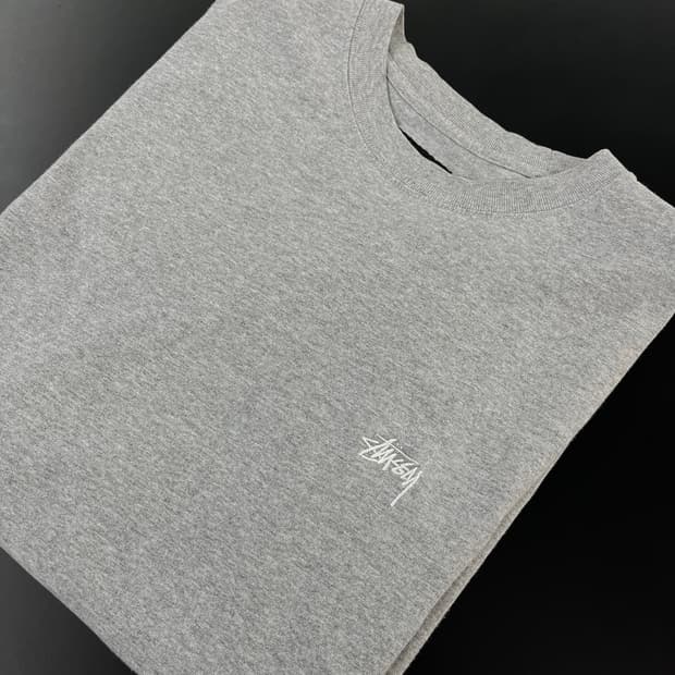 스투시 stussy stock logo 티셔츠 grey heather M