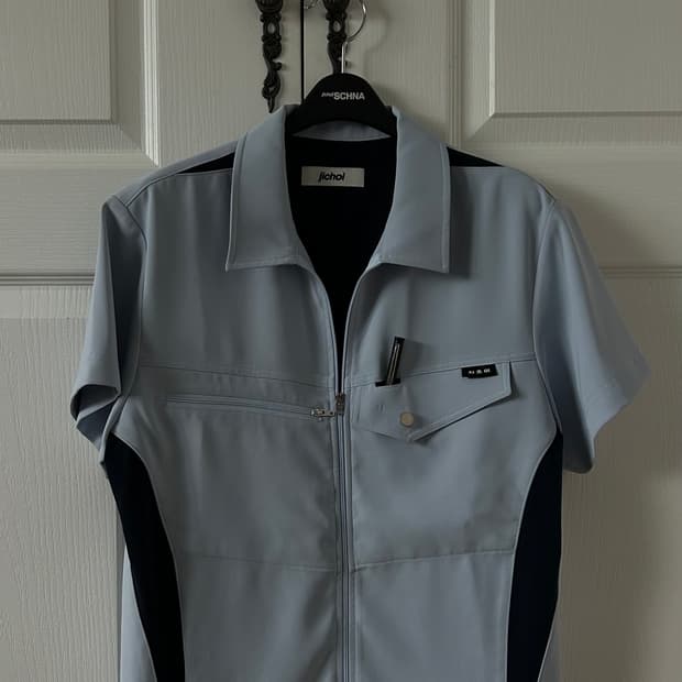 지초이 SS23  ZIP SHIRTS ice blue 2사이즈