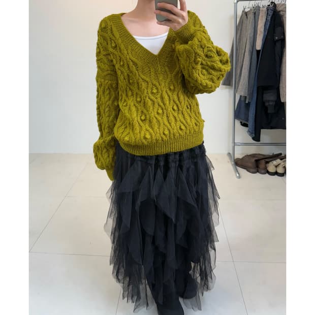 빈티지 브이넥 니트