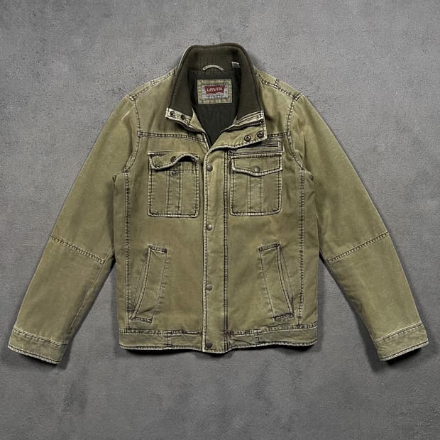 리바이스 카키 집업 자켓
