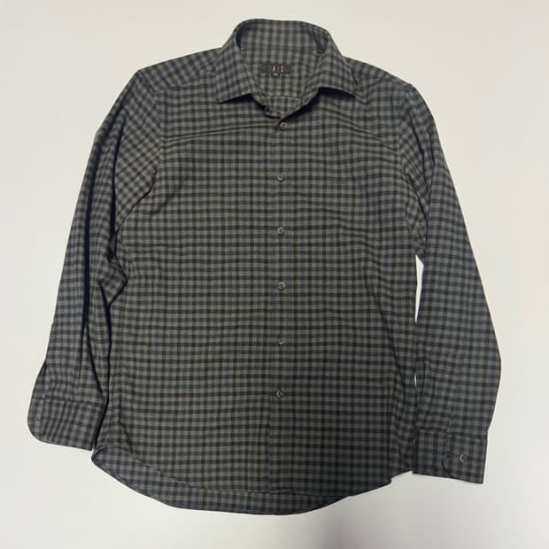 닥스 Daks 시그니처 빈티지 그린 체크 긴팔 셔츠 L