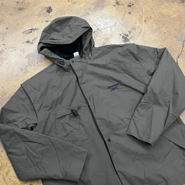 [정품/M] 리복 후드 바람막이 자켓 카키색 b15