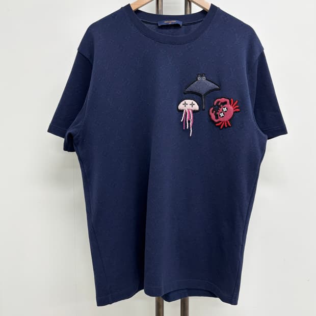 [L]루이비통 LV로고 비즈 니트 반팔티