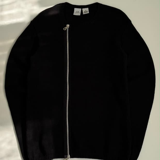 [S] 아르마니 익스체인지 비대칭 투웨이 니트 집업 자켓
