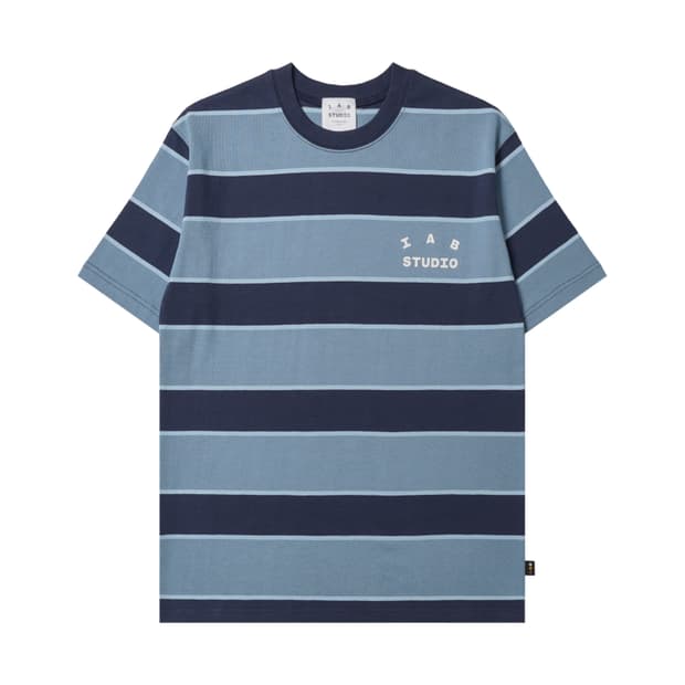 [M]아이앱 스튜디오 스트라이프 티셔츠 블루 화이트