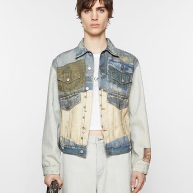 Acne Studios 트롱프뢰유 프린트 데님 재킷 50