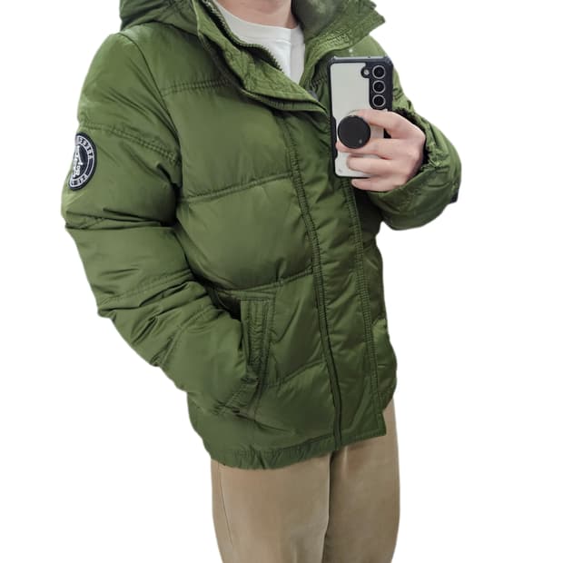 새상품 M 아베크롬비 덕다운 패딩 카키