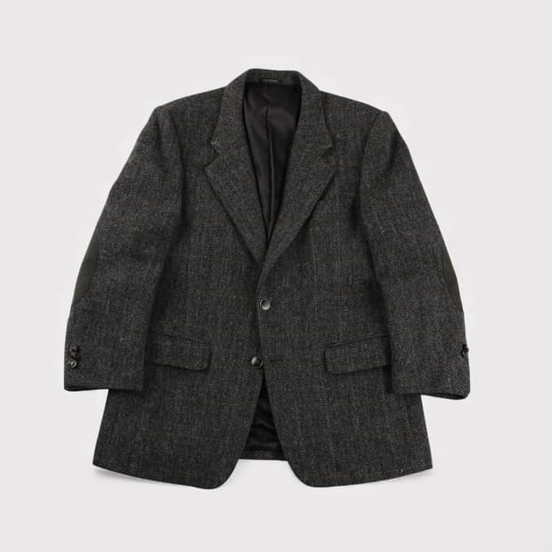 [L] 빈티지 해리스트위드 엘보우 패치 울자켓