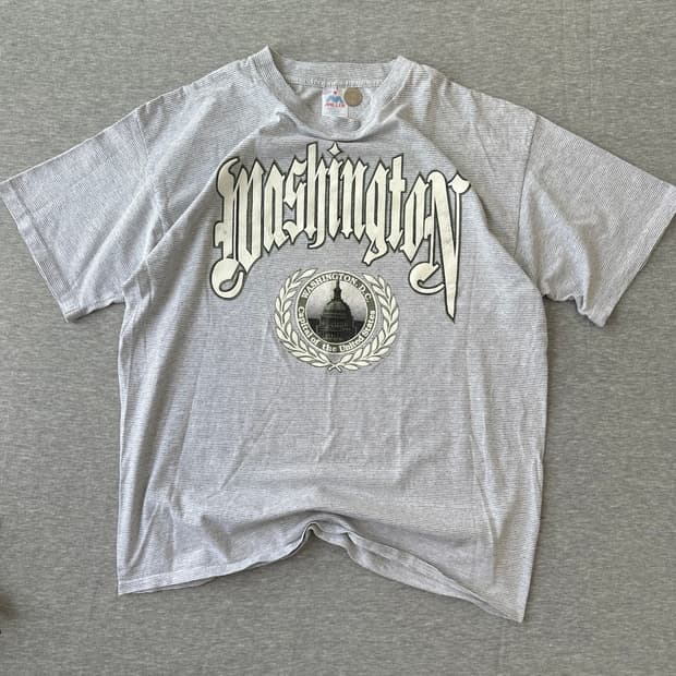 [90s] 워싱턴 D.C. 캐피톨 퍼피 프린트 티셔츠 (XL, 싱글스티치