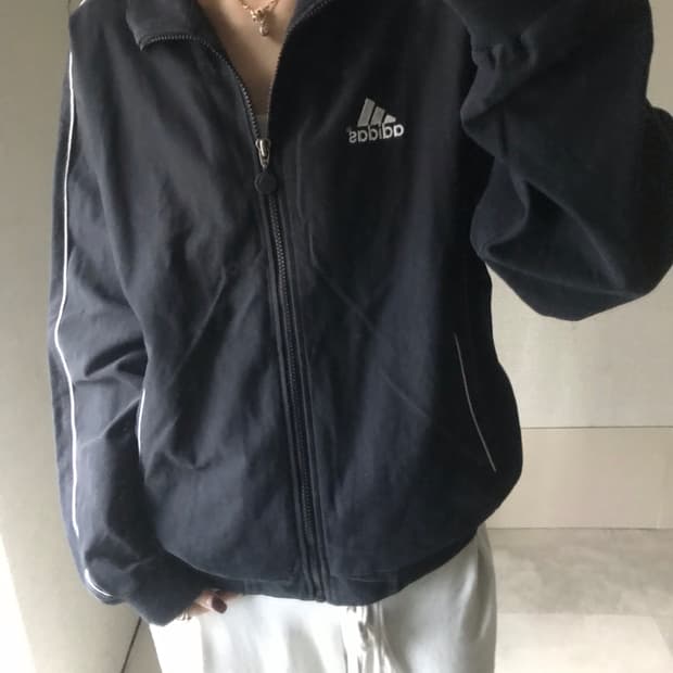 아디다스 90s 블랙 면집업