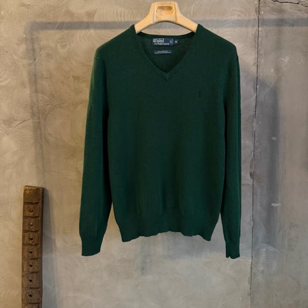 폴로 랄프로렌 램스울 브이넥 니트 남성슬림100-100