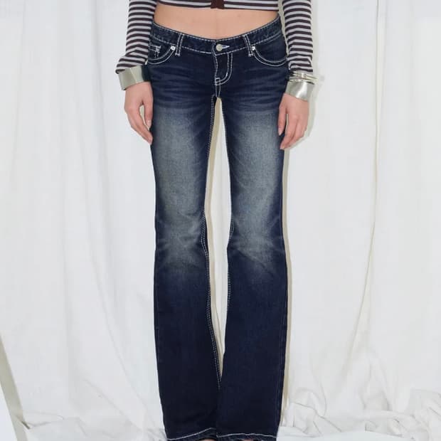 Classic Low Rise Boots-Cut Denim Pants