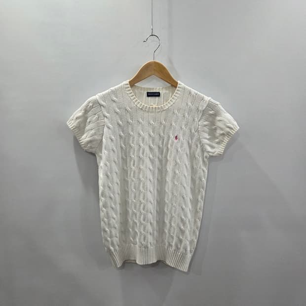 폴로랄프로렌 걸즈 코튼 케이블 반팔니트 160 