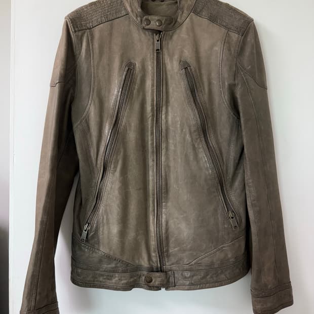 국산 Pulp Fiction 양가죽 바이커자켓