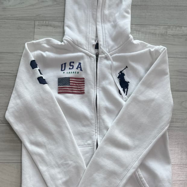 폴로 USA 성조기 후드집업 s