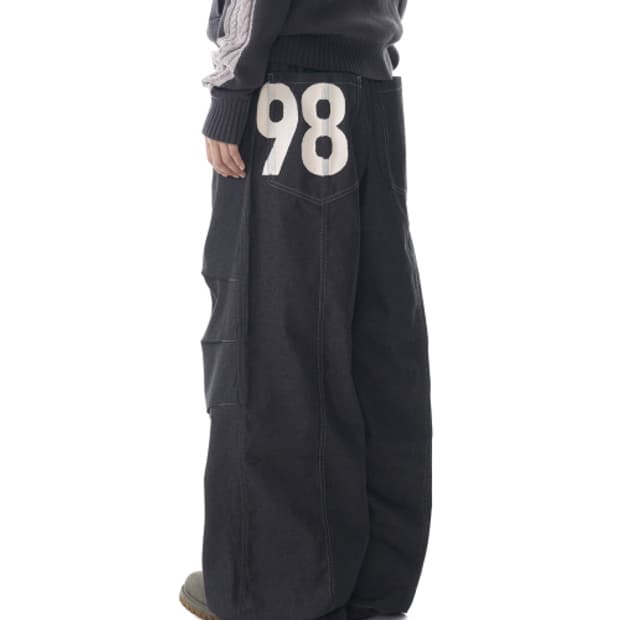 [2] 아캄 98 프린티드 데님 팬츠 블랙