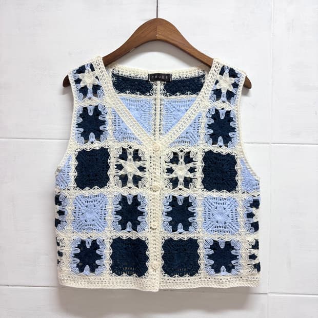 네트 크로쉐 모리걸 페어리 히피 베스트 탑 F JPN