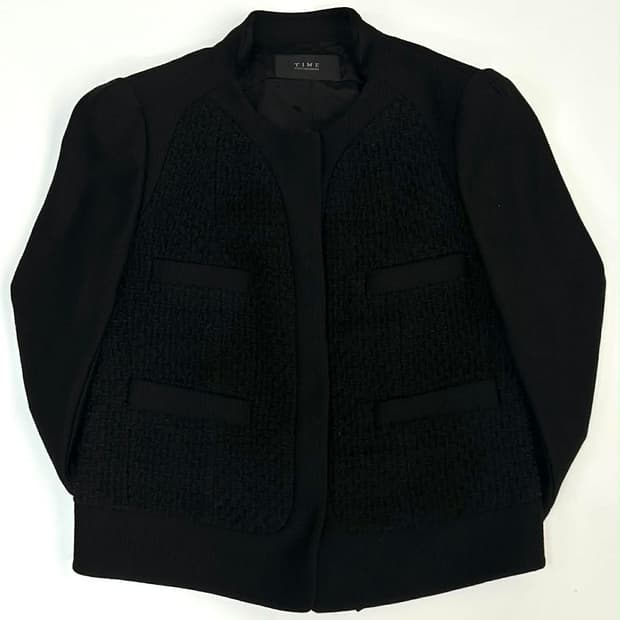 TIME 타임 포스트모던 한섬 텍스처 울 믹스 패널 자켓