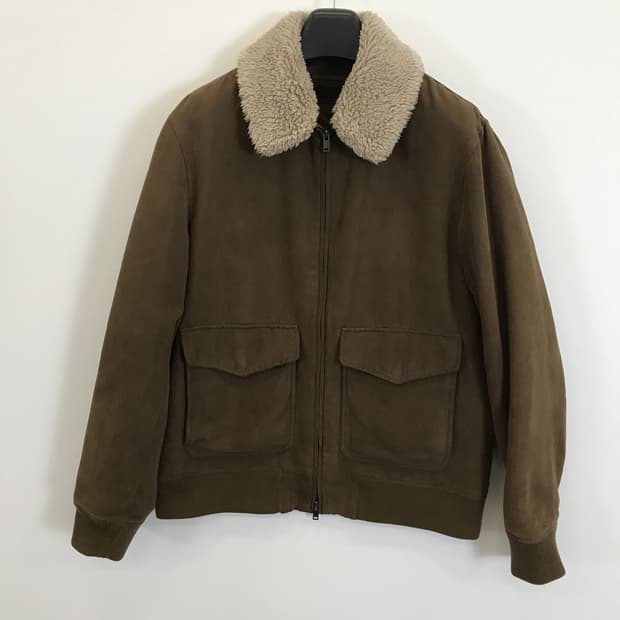 유니클로 스웨이드 양털카라 봄버자켓 [XL]