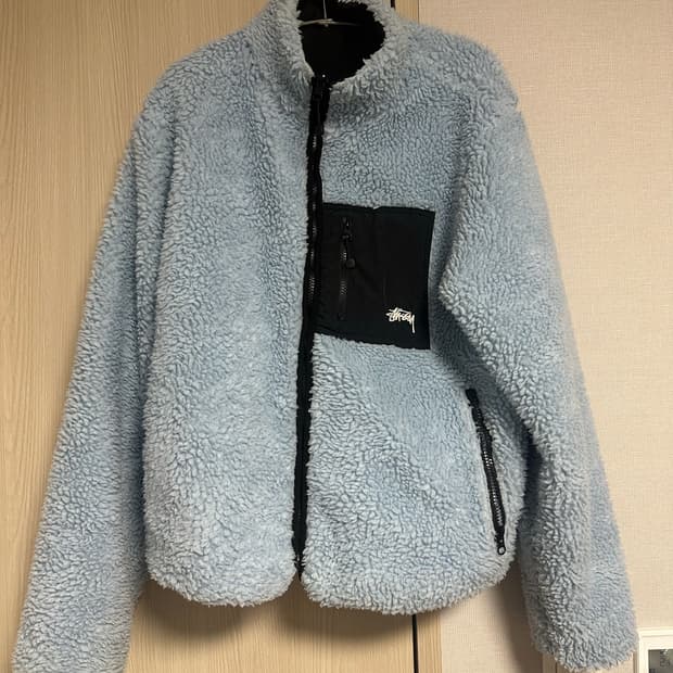 스투시 셰르파 리버시블 자켓 라이트 데님 M