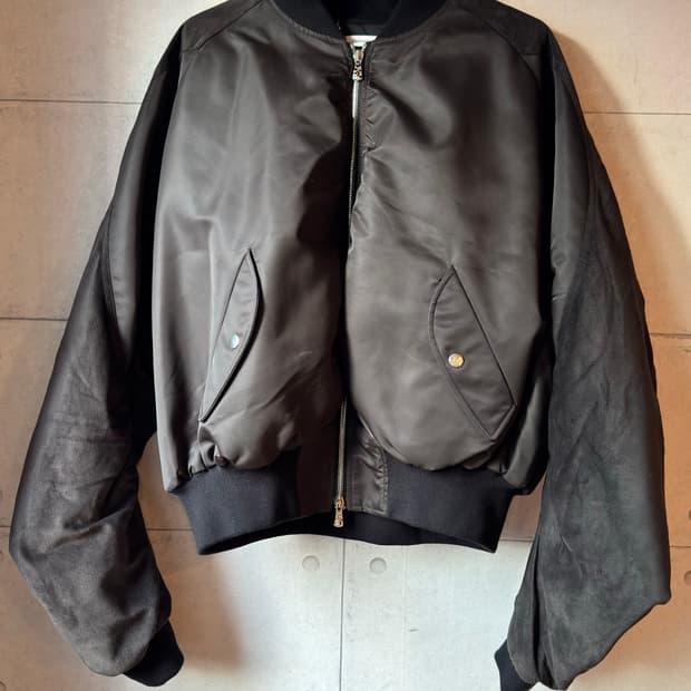 Cmmawear 브라운 스웨이드 봄버 재킷