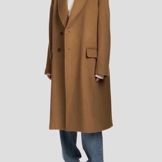 새상품 언어펙티드 오버사이즈 체스터필드 코트 (카멜/100)