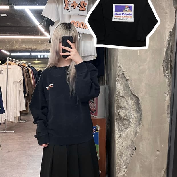 벤 데이비스 맨투맨 블랙 XL  #csz3880 