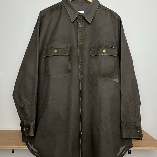 카미야 25SS 보로 덕 페인팅 셔츠 자켓 그레이