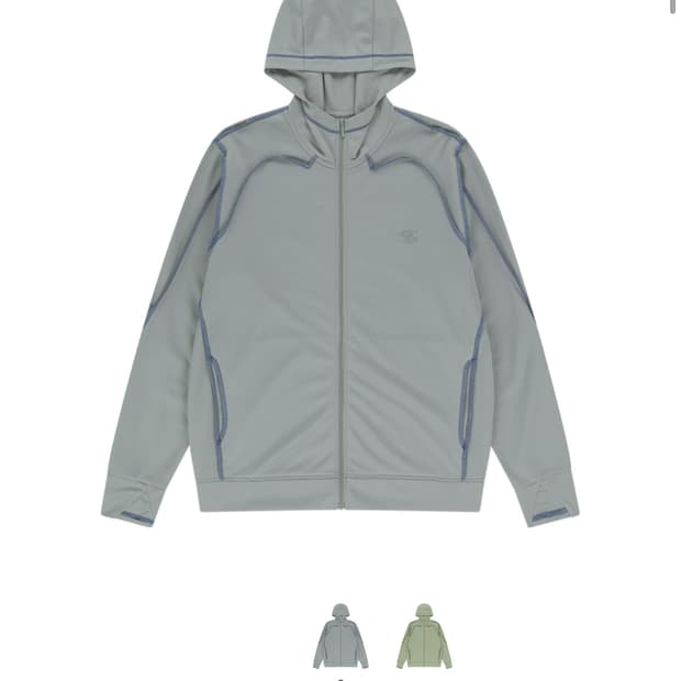 산산기어 오버록 메쉬 집업 그레이