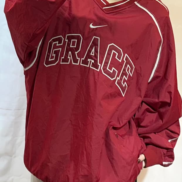 나이키 올드스쿨 버건디 풀오버 웜업