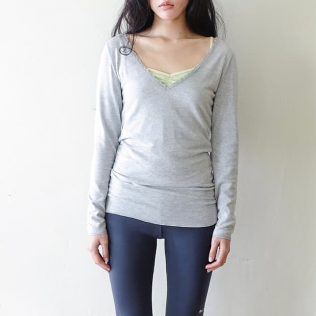 샵페어리 iris long top (melange grey)